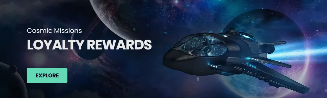 Stellar Spins loyalty rewards cosmic missions banner